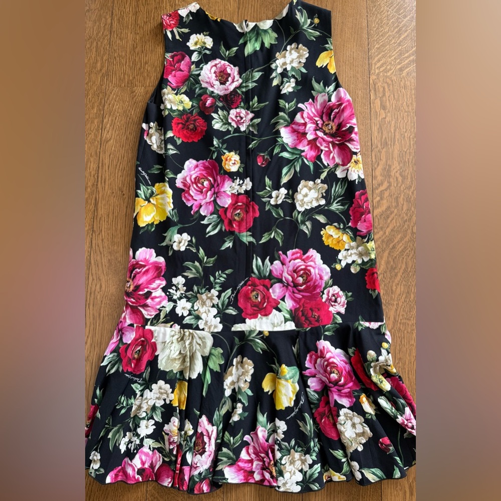 Dolce & Gabbana Black Dress with Pink and Red Floral Print - Picture 4 of 6